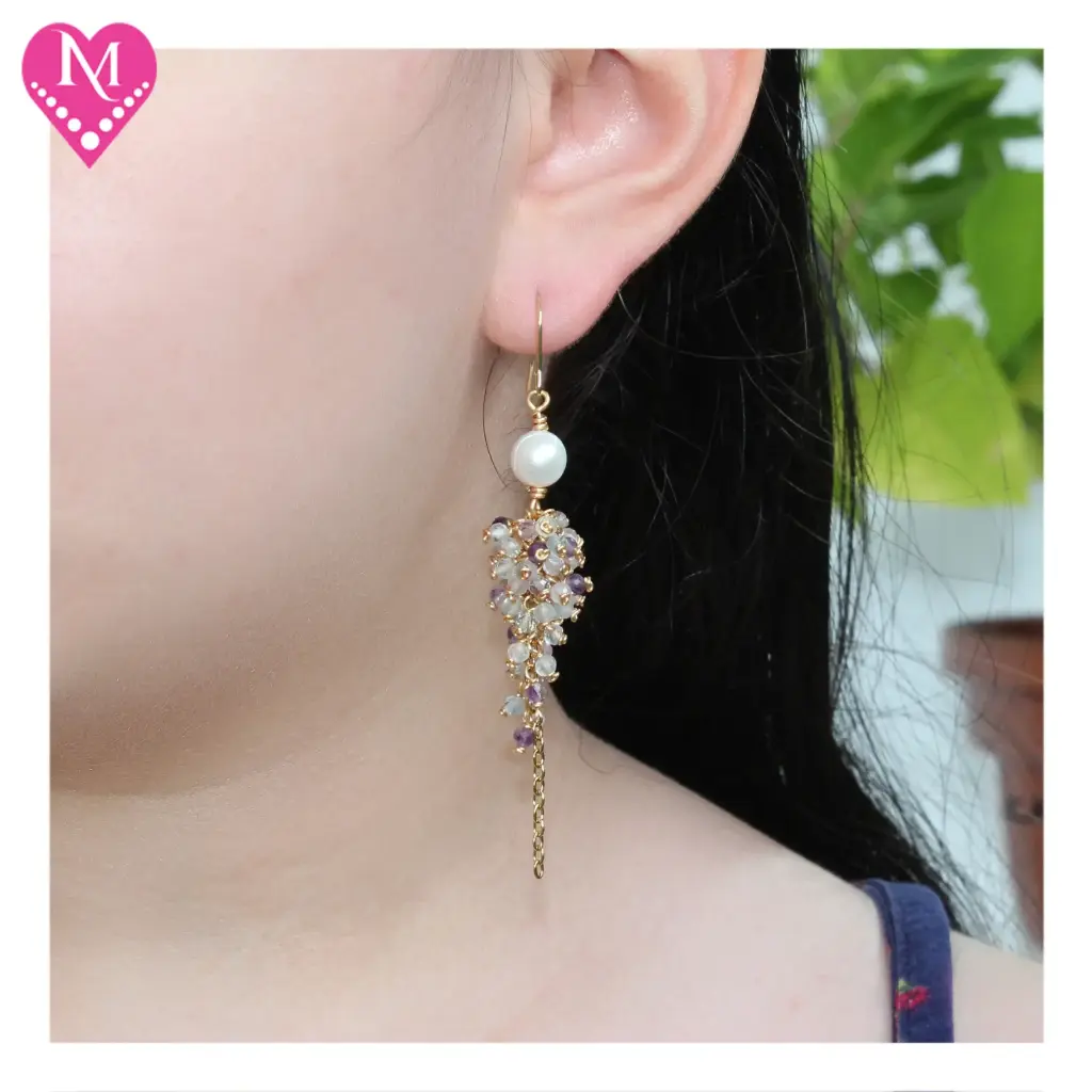 Rainbow Fluorite & Fresh Water Pearl