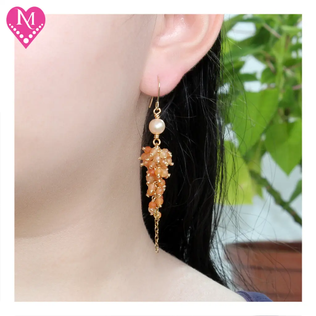 Carnelian & Peach Fresh Water Pearl 