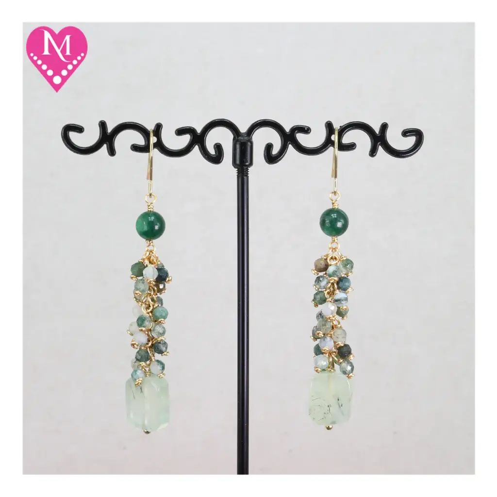 Green Fuchsite, Moss Agate & Prehnite